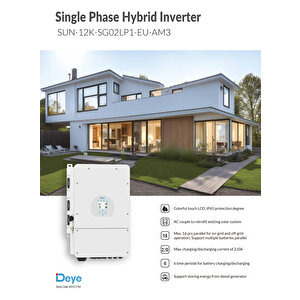 12 Kw Hibrit Monofaze On-grid İnverter (48v - Lv)