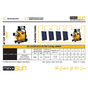 2hp / 1500watt / 110 Volt Dc Solar Yüzey Pompası