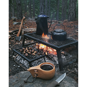 Nurgaz Campout Ateş Üstü Izgara+çanta Mini