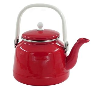 Retro Emaye Kamp Çaydanlığı Alt Kırmızı 2.5 L