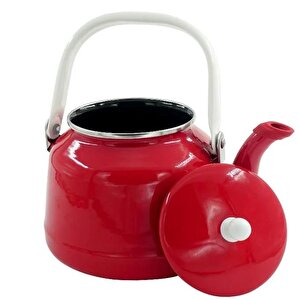 Retro Emaye Kamp Çaydanlığı Alt Kırmızı 2.5 L