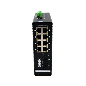 Yönetilebilir L2+ Endüstriyel Poe Switch
8 X 10/100/1000t  Ieee802.3af/at Poe+ Port (port Başına 30.8 Watt) (poe Güç Bütçesi Maks.  120/240 Watt)
2 X 1/10g Sfp+
Din-ray Montajına Uygun
Beek 8 Port Gigabit Indus