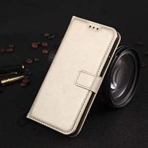 Huawei̇ Y6 2019 Kartlikli Cüzdan Kilif (deluxe Wallet Case)  Gold