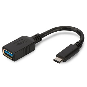Usb Tip C Adaptörü, On-the-go (otg), Usb Tip C Erkek &lt;-&gt;  Usb Tip A Dişi, 0,15 Metre, Super Speed, Usb 3.0, Siyah Renk Çok Renkli