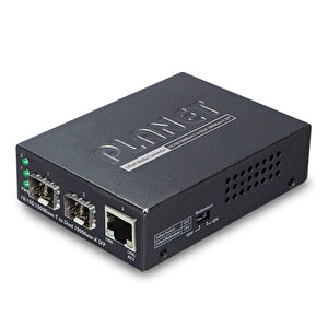 10/100/1000base-t To Dual 1000base-x Sfp Media Converter