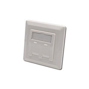 Digitus Keystone Jack Takmak İçin 2 Li Priz (50/50 Mm) Çerçevesi (80/80 Mm), Tozdan Korumak Amacıyla Kapaklı, Beyaz Renk Ral 9010