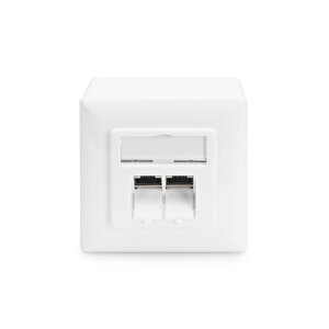 Digitus Sıva Üstü İkili Cat.6 Rj-45 Priz, Shielded (zırhlı), 2 X Rj45, 8p8c, Lsa, Beyaz Renk Ral 9010&lt;br&gt;
Digitus Cat 6 Wall Outlet, Shielded, 2x Rj45 8p8c, Lsa, Pure White, Surface Mount