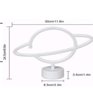 Neon Işıklı Satürn Lamba Pil+usb