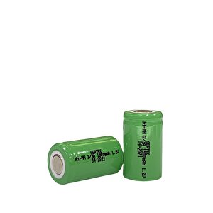 1.2v 1200 Mah - 2/3a - Ni-mh Şarjlı Pil - Başsız / Flat Head