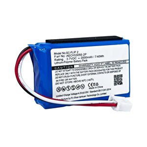 Flip 2 Uyumlu 3.7v 2000 Mah Soketli Batarya