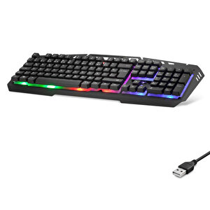 Kablolu Klavye Q Rgb Raınbow Siyah Okw213s