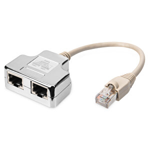 Digitus Cat. 5e Patch Kablo Adaptörü, Zırhlı, 2 X Rj45 Dişi  1 X Rj45 Erkek, Kablo Mesafesi 0.19 Metre