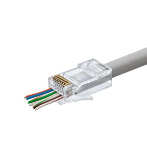 Cat5 Konnektör Ez Rj45 100lü Paket Şeffaf Hdx5044