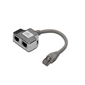 Digitus Cat. 5e Patch Kablo Adaptörü, Zırhlı/shielded, 2 X Rj45 Dişi &lt;-&gt; 1 X Rj45 Erkek, Kablo Mesafesi 0.19 Metre
