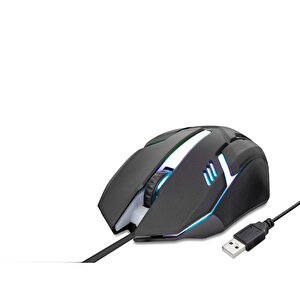 Kablolu Oyuncu Mouse Led 800/1600 Dpı 140cm Siyah Hdx3257