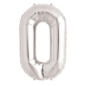 0 Rakam Folyo Balon Gümüş 40 Inç