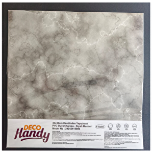 Decohandy  Pvc Duvar Karosu 30x30cm 4 Lü Paket - Mermer Desenli Siyah 0,36m2