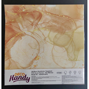 Decohandy 30x30 Cm Pvc Duvar Karosu 4 Lü Paket - Sarı Mermer