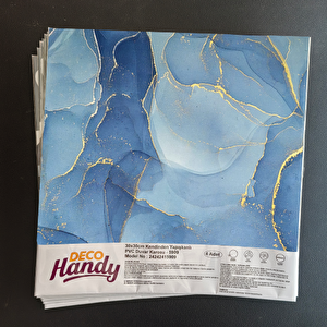 Decohandy 30x30 Cm Pvc Duvar Karosu 4 Lü Paket - Okyanus Mermer