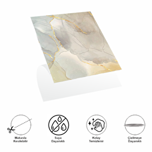 Decohandy 30x30 Cm Pvc Duvar Karosu 4 Lü Paket - Dumanlı Mermer Desen