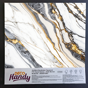 Decohandy Pvc Yapışkanlı Yer Karosu 30x30cm 4 Lü Paket - Beyaz İnci 0,36m2