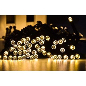 5m Boncuk Lamba Gün Işığı 8 Fonksiyon 100 Led Fişli Uzatma Kablolu Siyah Kablo