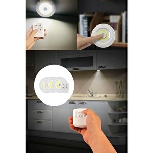 Uzaktan Kumandalı Yapışkanlı 3 Lü Led Spot Lamba