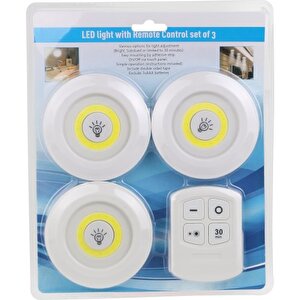 Uzaktan Kumandalı Yapışkanlı 3 Lü Led Spot Lamba