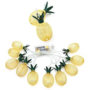 2m 10 Led Pilli 2 Kademeli Ananas Led Işık Mz6200-251 Çok Renkli