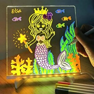 Led Aydınlatmalı Yazı Ve Çizim Tahtası - Küçük Boy 20x20 Cm