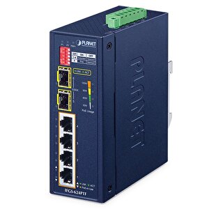 Industrial 4-port 10/100tx 802.3at Poe + 2-port 1000x Sfp Ring Ethernet Switch Çok Renkli