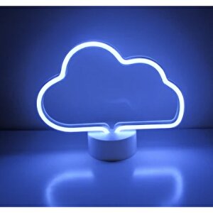 Neon Işıklı Bulut Masa Gece Lambası Pil+usb