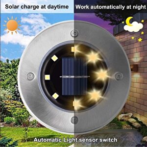 4 Lü Solar Panelli Kazıklı Bahçe Aydınlatması