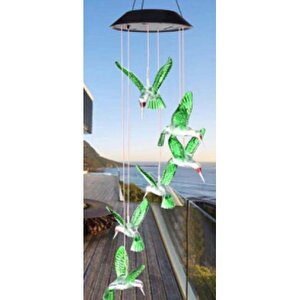 Solar Led Işıklı Kuşlu Bahçe Dekoru 6 Ledli,renkli Işık