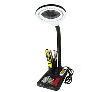 Esnek 5x /10x 40 Led Işıklı Büyüteç - Lamba Büyüteç Okuma - Çalışma Lehim Masa Lambası A808