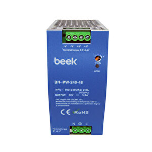 Endüstriyel 240 Watt Ac  Dc Güç Kaynağı, Din-ray Montajına Uygun, 48v/5a Çıkışlarindustrial 240-watt Ac To Dc Power Supply, Din-rail Mount, 48v/5a Outputs