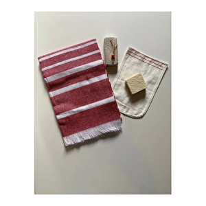 Gelin Hamamı Seti, Premium Peştemal , Ponza Topuk Taşı, Doğal Zeytinyağı Sabun, Kese 4lü Set