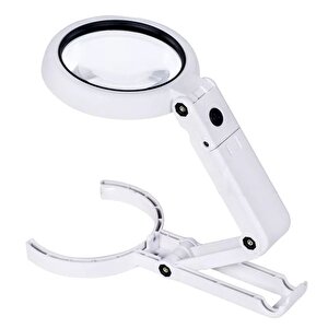 Usb Şarj Edilebilir Katlanabilir 3.5 - 10x Büyüteç 8 Ledli Masa Ve Eliçin Büyüteç Fs90rc Çok Renkli