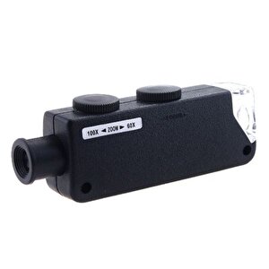 Mini 60x 100x Zoom Lens Odak Takı Led Cep Mikroskop Büyüteç Çok Renkli
