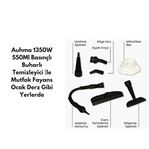 1350w 550ml Basınçlı Buharlı Temizleyici Çok Amaçlı Temizleme Ast03