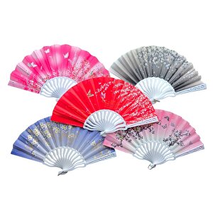 Plastik Kumaş Yelpaze 12 Li Karışık Ob-049