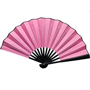 Plastik Kumaş Yelpaze 12 Li Pembe
