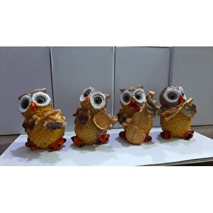 Müzisyen Baykuşlar Biblo 4 Lü Set