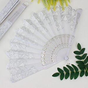 Plastik Kumaş Yelpaze 12 Li Beyaz