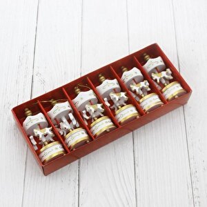 Dekoratif 6 Lı Beyaz Mini Atlı Karınca