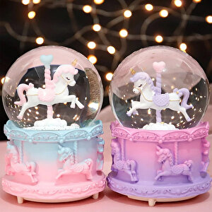 Unicorn Kar Küresi Çok Renkli