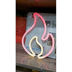 Duvara Asmalı Neon Alev 30×23cm