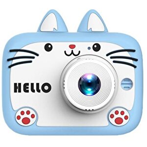 Mini Karikatür Çocuklar Dijital Kamera 1080p Mavi Ks102
