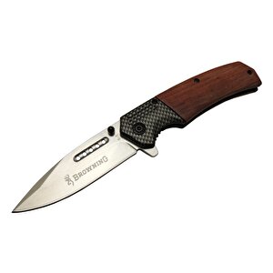 Browning 8-8 Kahverengi Kamp Çakı 20cm - Yarı Otomatik, Ahşap Sap
