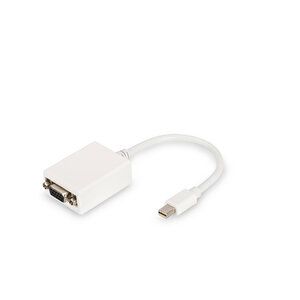 Digitus Displayport Adaptör Kablosu, Tip Mini Dp Erkek &lt;-&gt; Hd15 Dişi, 0.15 Metre, Full Hd, Dp 1.1a, Beyaz Renk&lt;br&gt;
Digitus Displayport Adapter Cable, Type Mini Dp - Hd15 M/f, 0.15m, Full H
